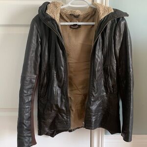Danier Leather Jacket with Lined Hood